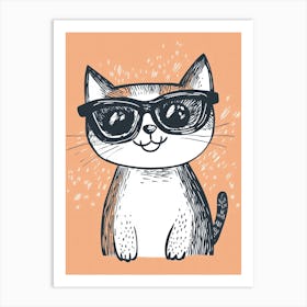 Cute Cat In Sunglasses 6 Art Print