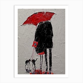 Red umbrella Art Print