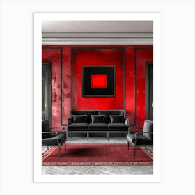 Red Living Room 1 Art Print