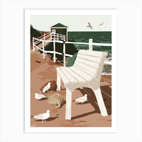 Seagulls On The Beach 4 Art Print