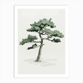 Pine Tree Pixel Illustration 2 Art Print