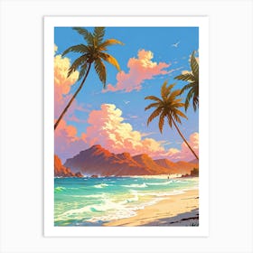 Sunset At The Beach 6 Art Print