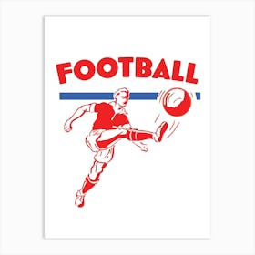 Football Player Kicking The Ball Art Print