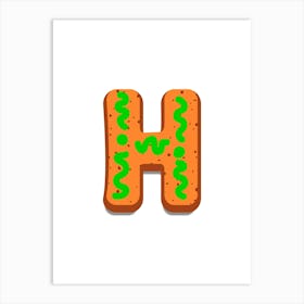 Gingerbread Christmas Letters Living Room Holiday Display White 08 Art Print