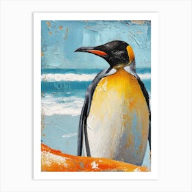 King Penguin Dunedin Taiaroa Head Colour Block Painting 1 Art Print