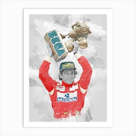 Brazilian Racing Driver Ayrton Senna Art Print