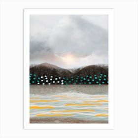 Dots And Waves In The River Art Print