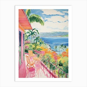 Four Seasons Resort Maui At Wailea   Maui, Hawaii   Resort Storybook Illustration 1 Art Print
