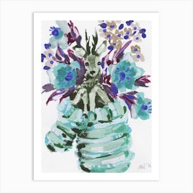 Deer In A Glove, frosty Art Print