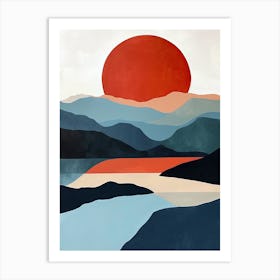 Sunset In The Mountains, Minimalism 7 Art Print