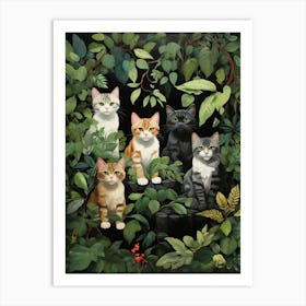 Cats In The Jungle 3 Art Print