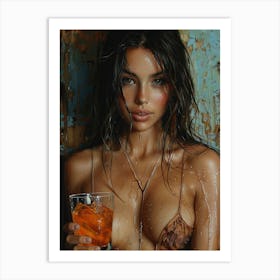 Girl With A Drink 1 Art Print