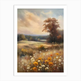 Vintage Oil Painting, Farmhouse Wall Decorations, Vintage Landscape, Vintage Landscape Oil Painting.12 Art Print