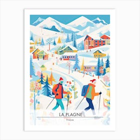 La Plagne   France, Ski Resort Poster Illustration 2 Art Print
