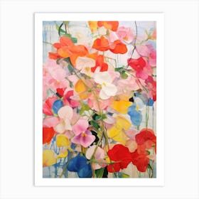 Abstract Flower Painting Impatiens Art Print