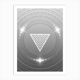Geometric Glyph in White and Silver with Sparkle Array n.0313 Art Print
