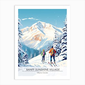 Banff Sunshine Village   Alberta Canada, Ski Resort Poster Illustration 0 Art Print