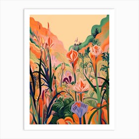 Boho Wildflower Painting Wild Iris 2 Art Print
