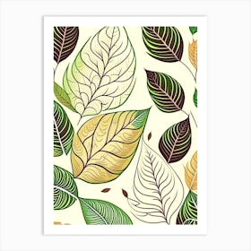 Leaf Pattern Warm Tones 1 Art Print