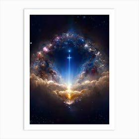 Heaven's Gate #1.3 [DALL-E 2/AI/ML art] — space art abstract poster, aesthetic poster, astrological esoteric psychedelic poster, aura art Art Print