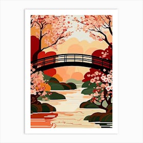 Sakura Bridge Art Print