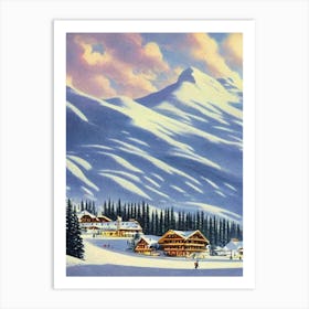 Schladming, Austria Ski Resort Vintage Landscape 3 Skiing Poster Art Print