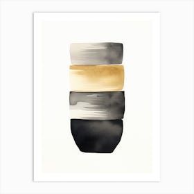 Black And Gold Bowls Art Print