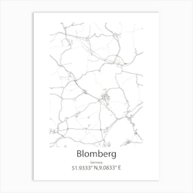 Blomberg,Germany Minimalist Map Art Print