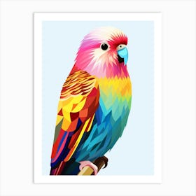Colourful Geometric Bird Budgerigar 2 Art Print
