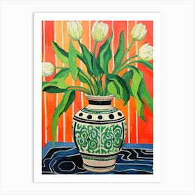 Flowers In A Vase Still Life Painting Tulips 15 Art Print