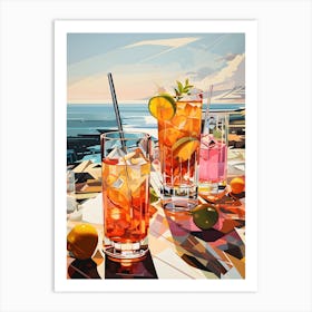 Cocktails at the Beach Art Print