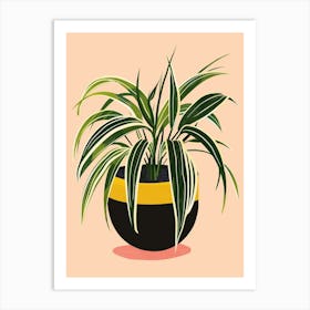 Spider Plant Minimalist Illustration 2 Art Print