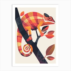 Chameleon Modern Abstract Illustration 3 Art Print