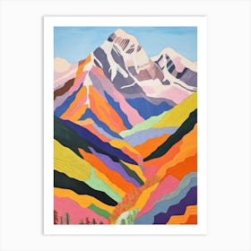 Grossglockn Austria 2 Colourful Mountain Illustration Art Print