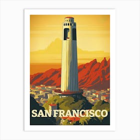 Coit Tower San Francisco California Travel Art Print