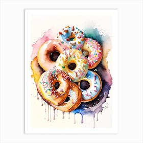 A Buffet Of Donuts Cute Neon 1 Art Print