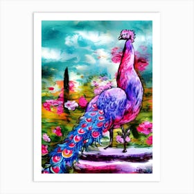 Proud Peacock Art Print