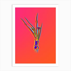 Neon Weevil wort Botanical in Hot Pink and Electric Blue n.0179 Art Print