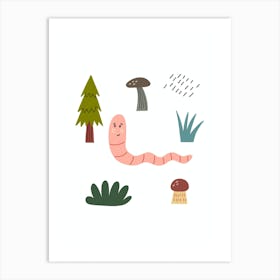 Earth Worm Art Print