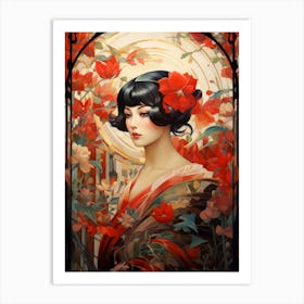 Woman In Red 1 Art Print