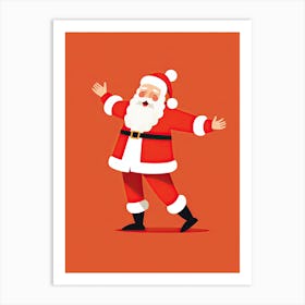 Santa Claus Dancing, Christmas print 1 Art Print