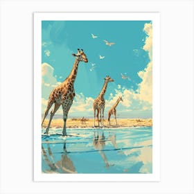 Herd Of Giraffes In The Wild 1 Art Print