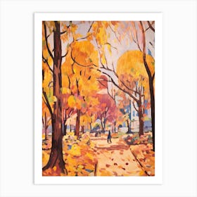 Autumn City Park Painting Yoyogi Park Tokyo 3 Art Print