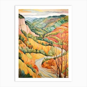 Autumn National Park Painting New River Gorge National Park West Virginia Usa 1 Art Print