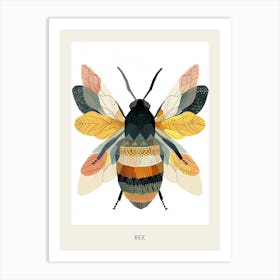 Colourful Insect Illustration Bee 17 Poster Art Print