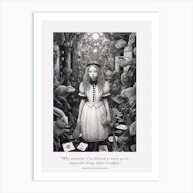 Through The Looking Glass, Alice In Wonderland Quote 5 Art Print