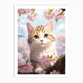 Kawaii Cat Drawings 5 Art Print