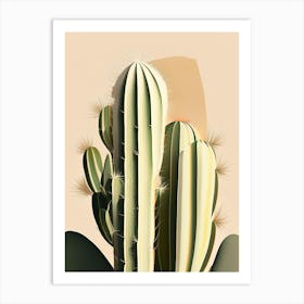 Trichocereus Cactus Neutral Abstract 3 Art Print