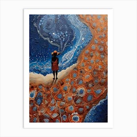 Default Australian Aboriginal Dot Painting Art Dreaming Of Fis 1 Art Print