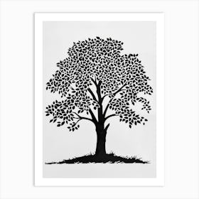 Elm Tree Simple Geometric Nature Stencil 1 Art Print